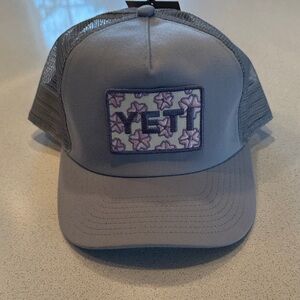 YETI Gray Cap with Cherry Blossom Patch
